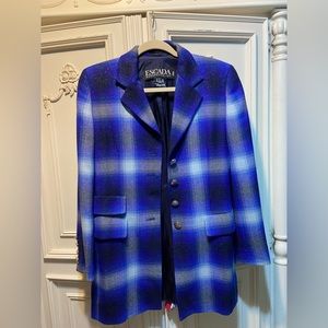 Escada Blue Plaid Blazer